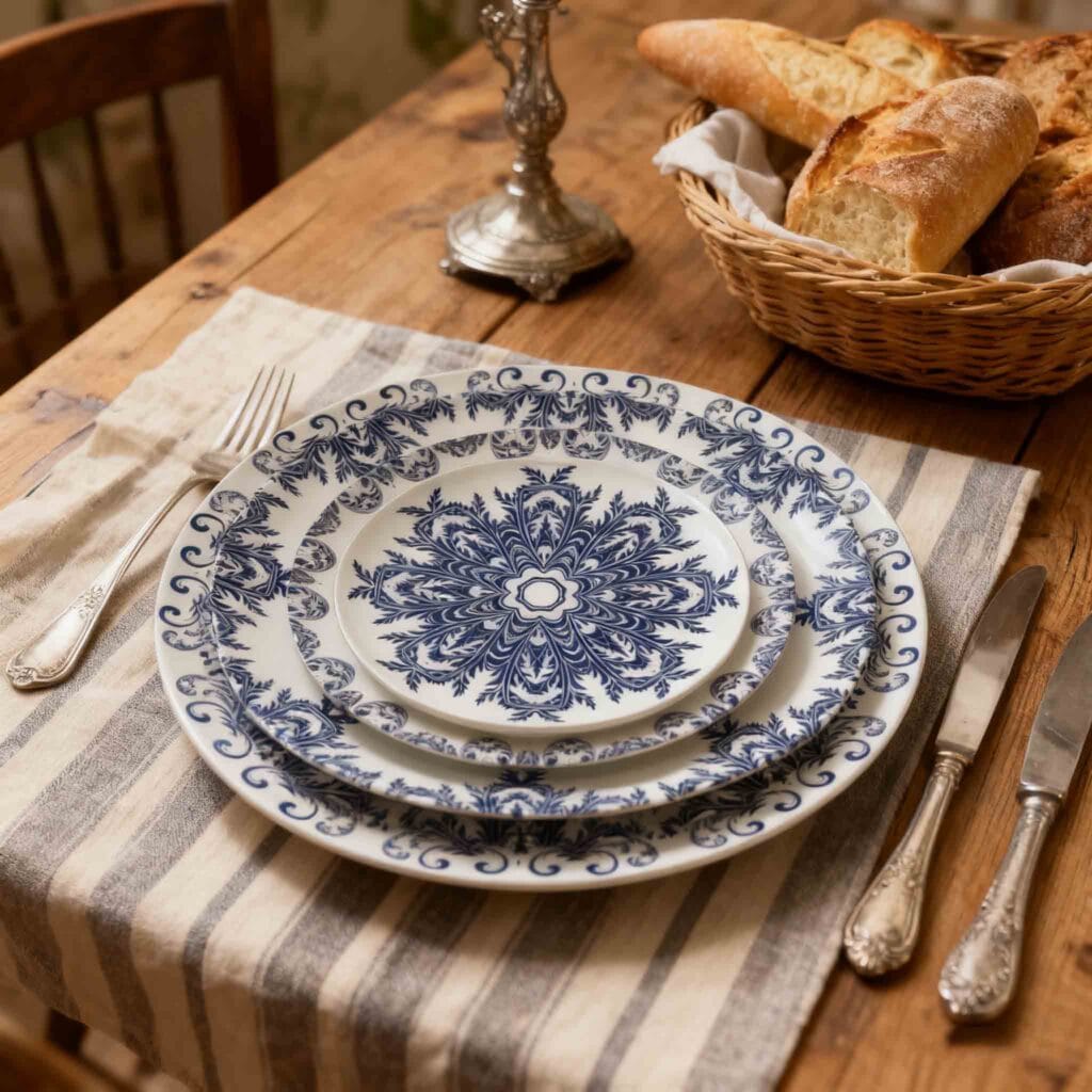 bone china blue patterned dinnerware sets