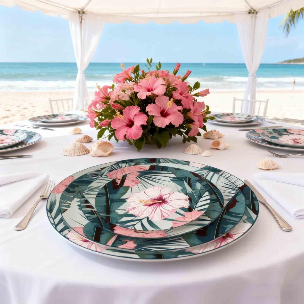 floral bone china crockery set for wedding