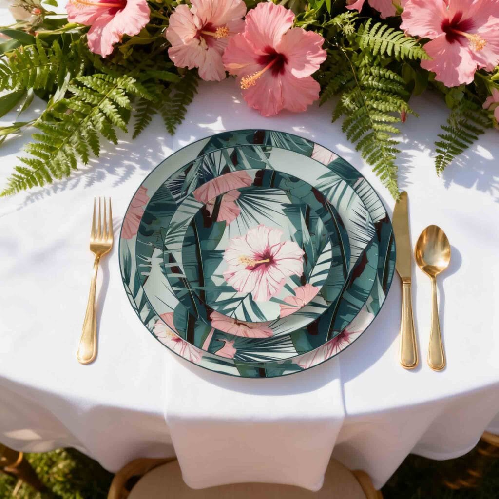 floral bone china crockery set for wedding