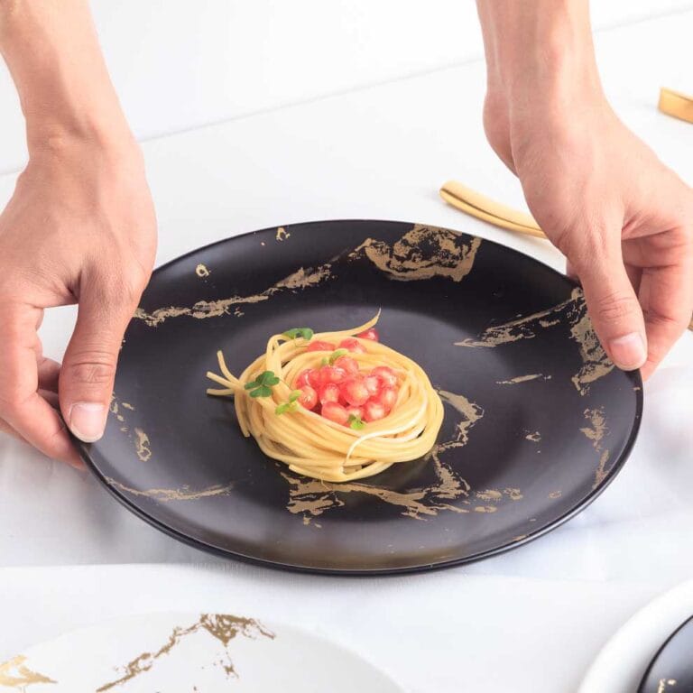 black and gold bone china dinnerware