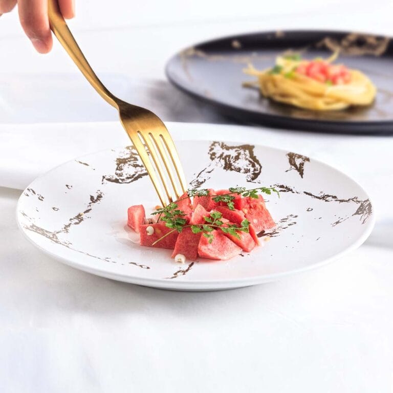 white and gold bone china dinnerware