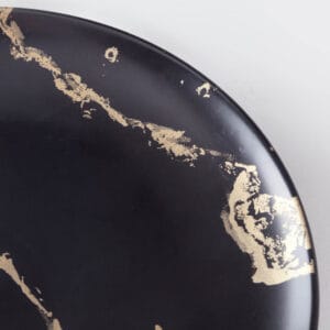 black gold marble pattern plate
