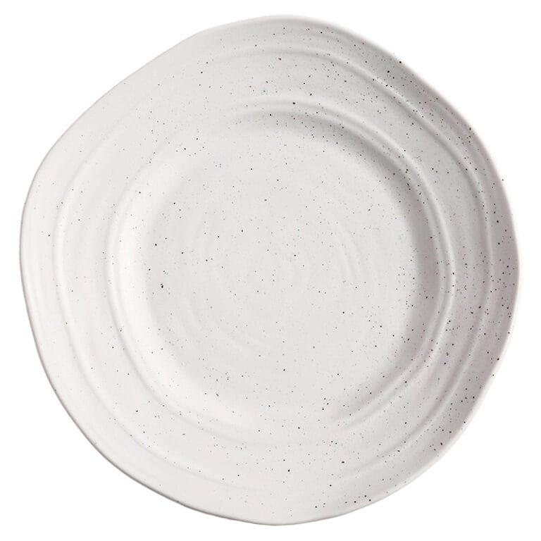 Japanese Speckled Matte White Stoneware Tableware Steak Dish Plate