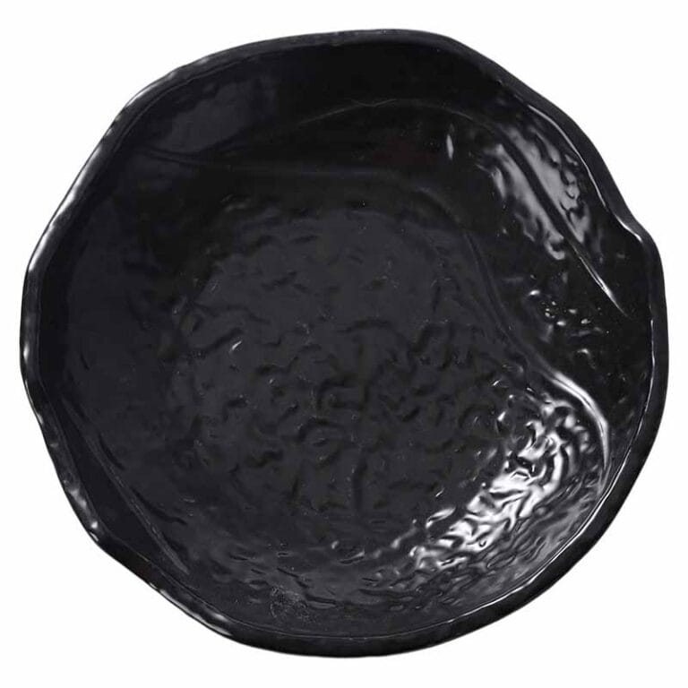 Handcrafted Black White Ceramic Dinner Plates Set