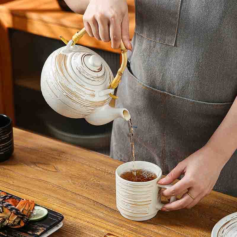 Black and White Spiral Texture Bowls Plates Tableware Sets Japanese Style