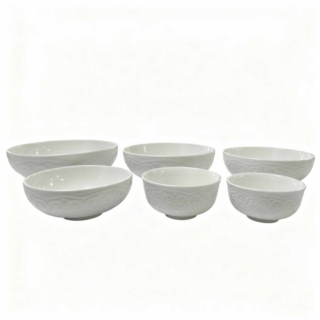 white fine china embossed ceramic plate lace relief porcelain bowl