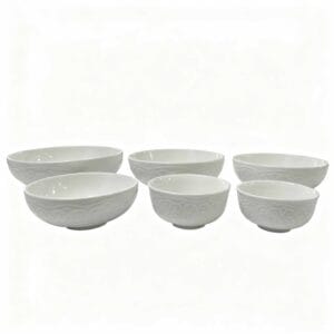 white fine china embossed ceramic plate lace relief porcelain bowl