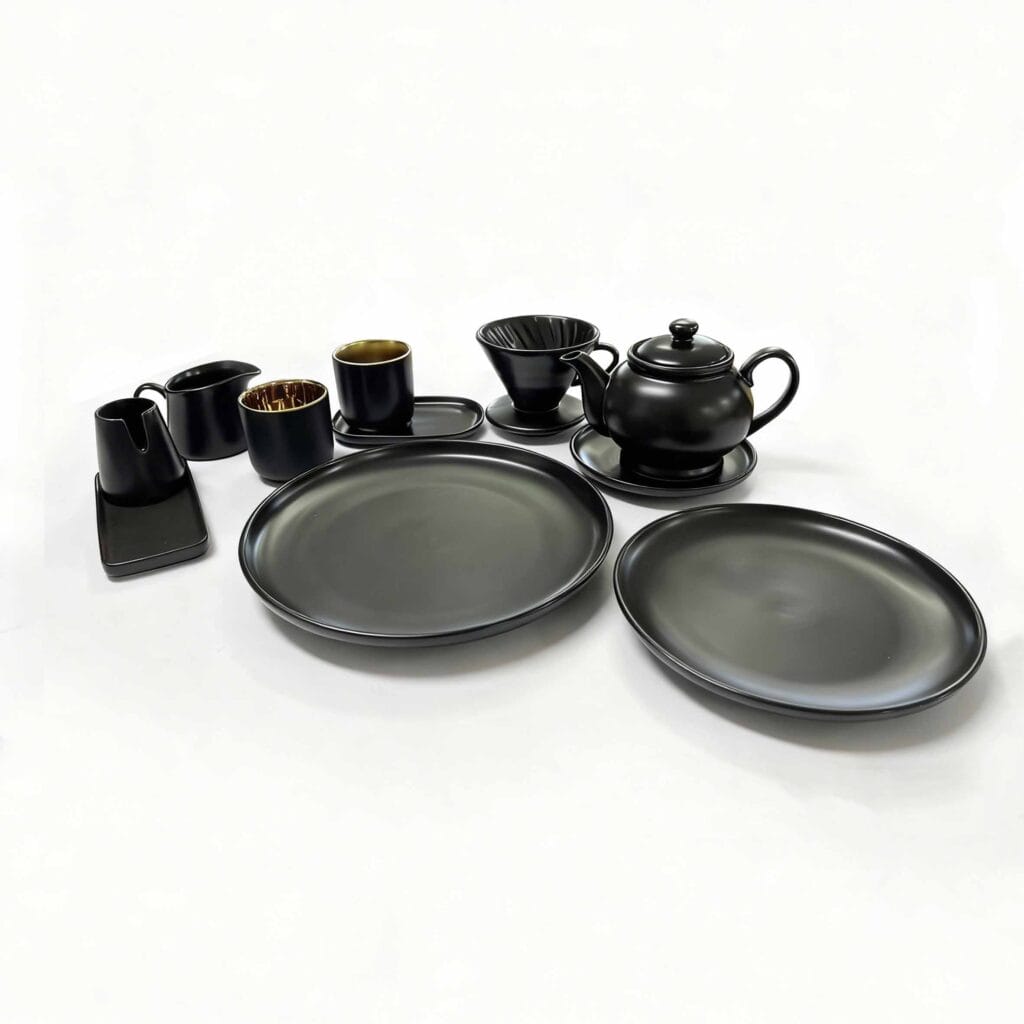 High-end Matte Black coffee set 