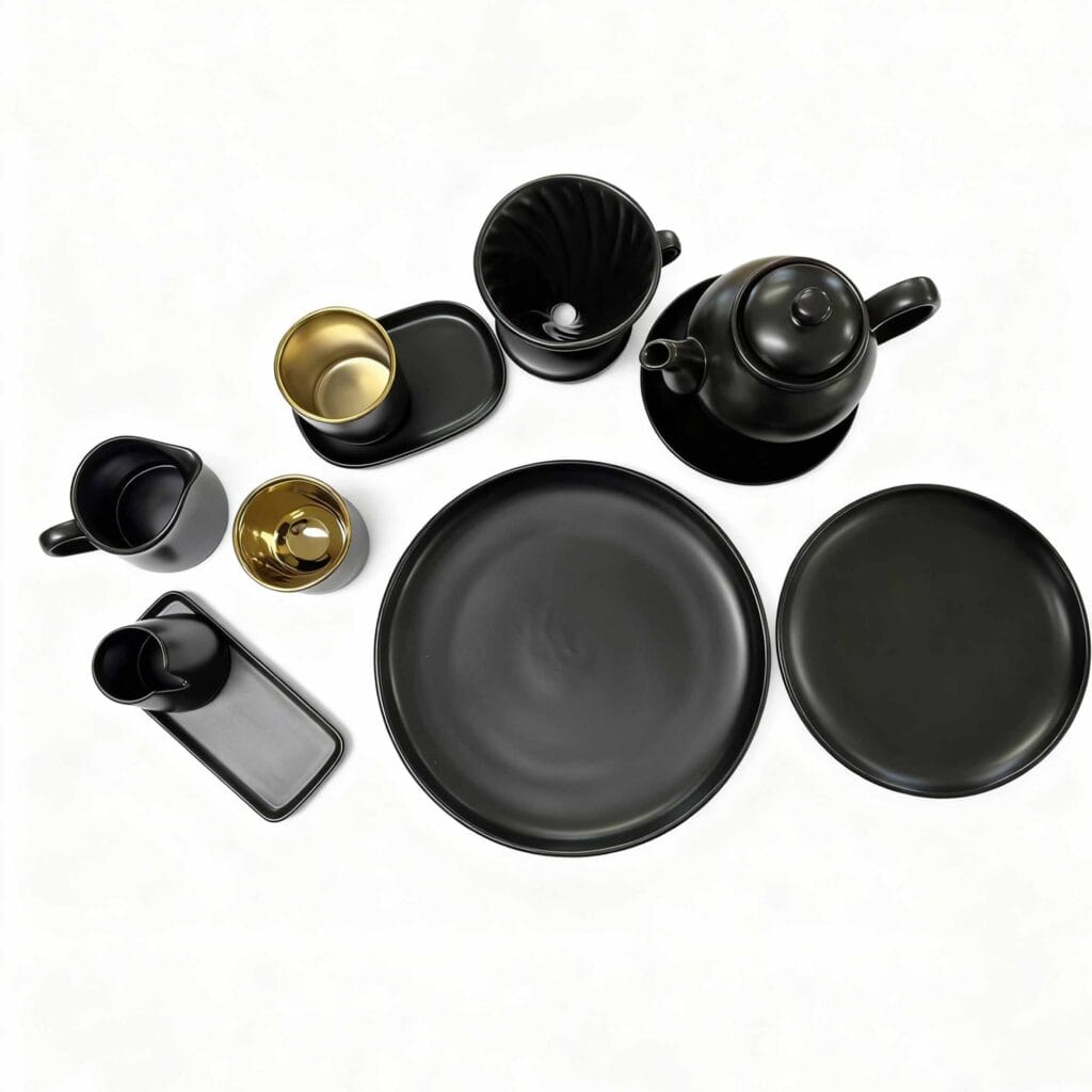 High-end Matte Black coffee set 