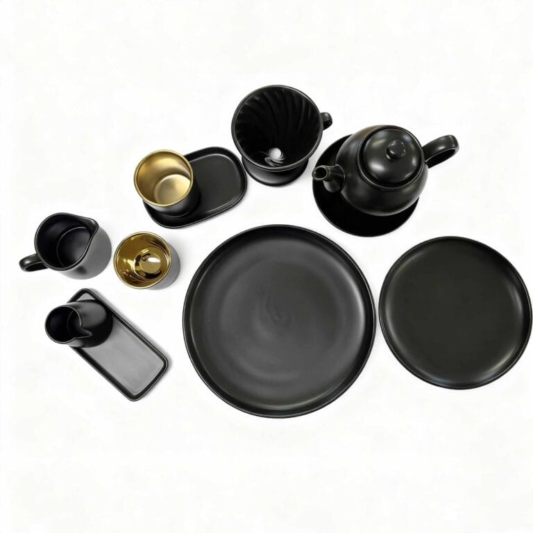 High-end Matte Black coffee set