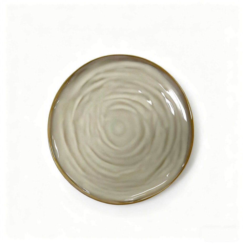 Japanese Beige Kiln Change ceramic plate