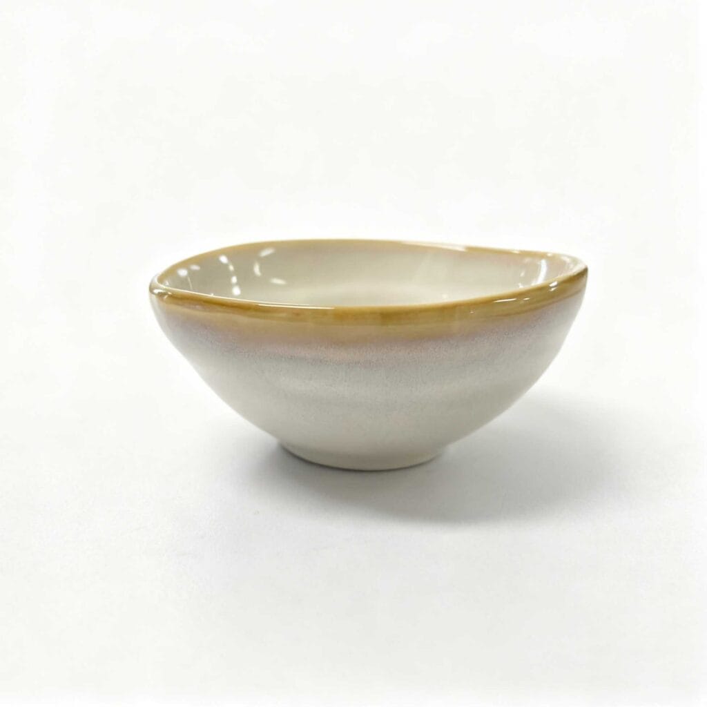 Japanese Beige Kiln Change ceramic sauce bowl