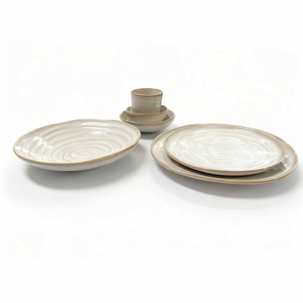 Japanese Beige Kiln Change ceramic tableware set