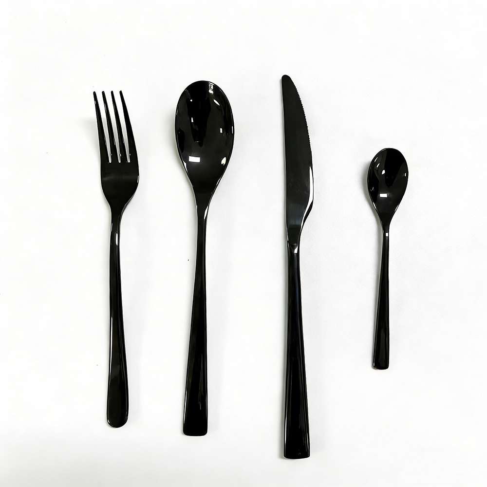 black cutlery set