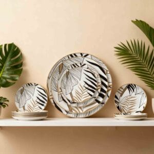 black write modern luxury wedding dinnerware set