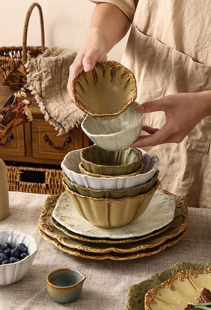 kiln change ceramic tableware set European pastoral style