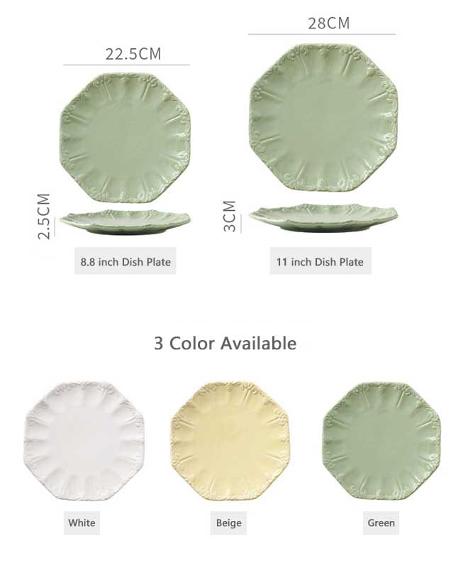 custom European country style dinnerware set - size