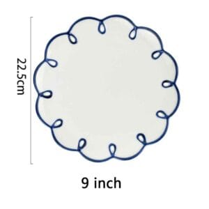 Macaron Color Lace Trim Porcelain Plates Hollow Ring