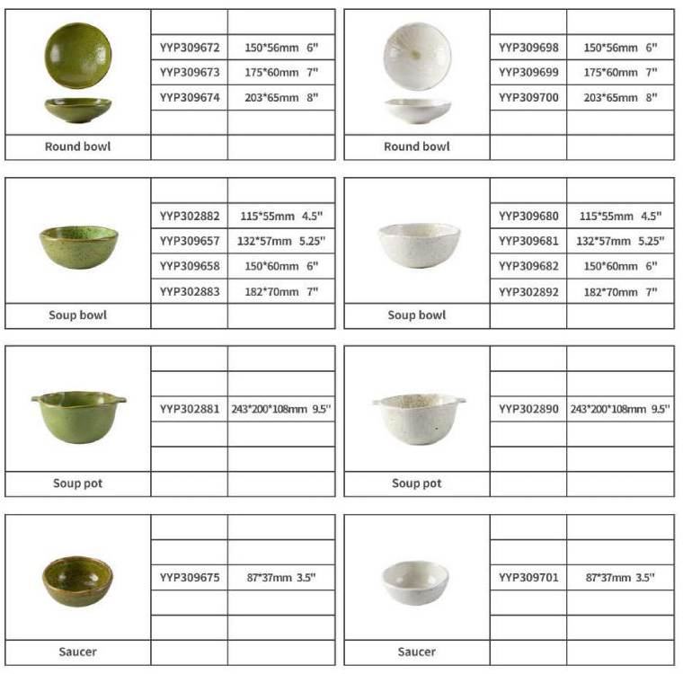 Kiln-Transformed Glaze Ceramic Tableware Set - Green White Reto Japanese Style