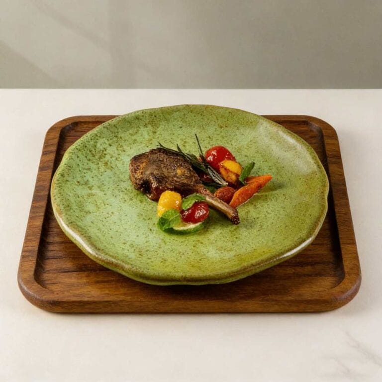 Kiln-Transformed Glaze Ceramic plate green