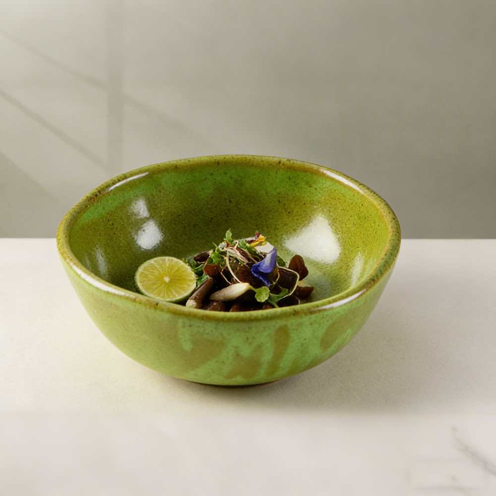 Kiln-Transformed Glaze Ceramic salad bowl