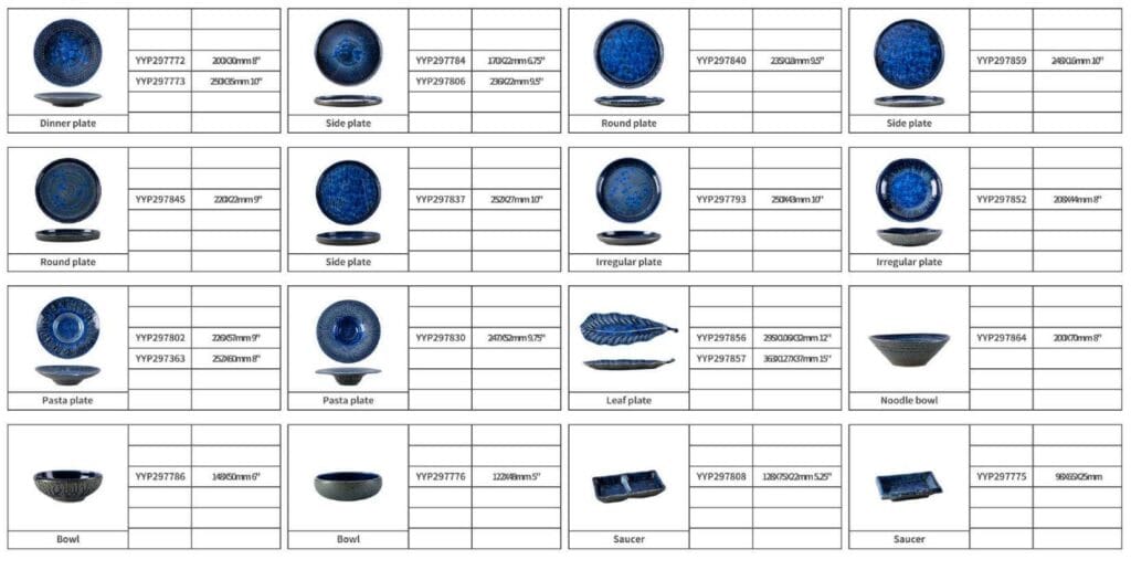 Deep-Sea Blue Kiln-Transformed Glaze Ceramic Dinnerware Set