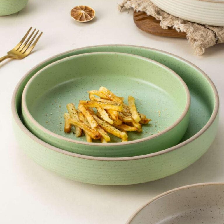 Japanese Light Matcha Green Dual-Texture Ceramic Tableware Set