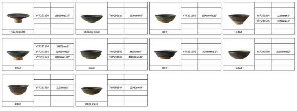 Dark Green Swirl Kiln-Change Glaze Ceramic Dinnering Plate Set