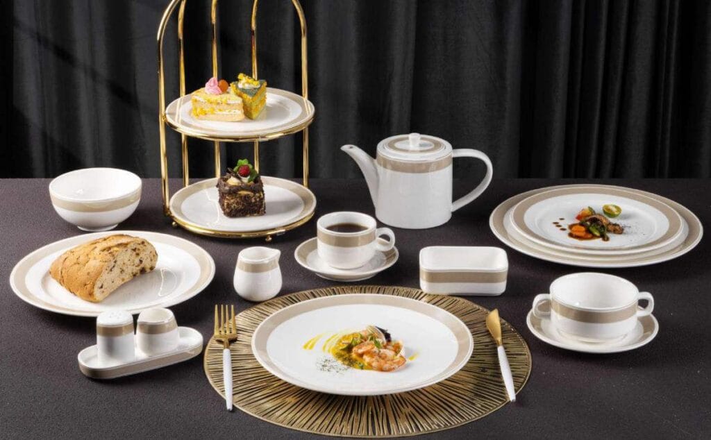 Brett white dinnerware set