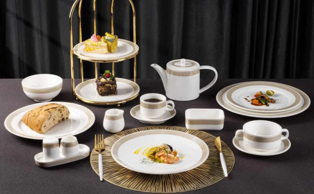 Brett white dinnerware set