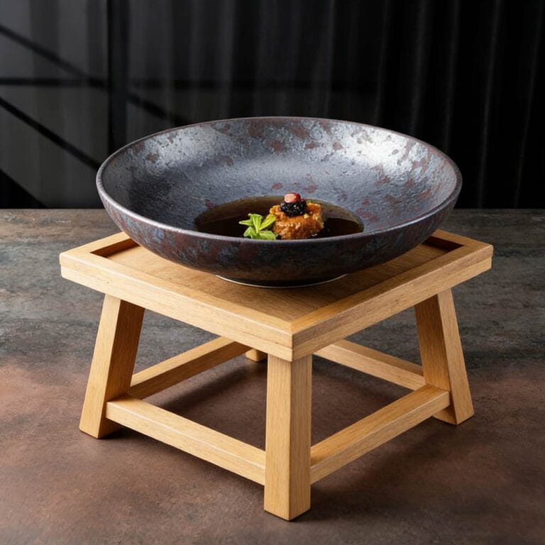 Vintage Distressed Metallic Glaze Ceramic Tableware Collection - Industrial Style Bowl