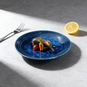 Deep-Sea Blue Kiln-Transformed Glaze Ceramic Dinnerware Set