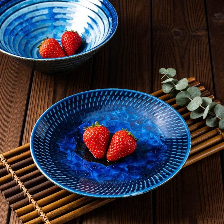 Deep-Sea Blue Kiln-Transformed Glaze Ceramic Dinnerware Set
