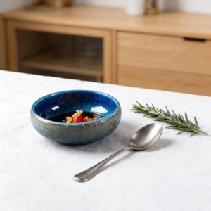Deep-Sea Blue Kiln-Transformed Glaze Ceramic Dinnerware Set
