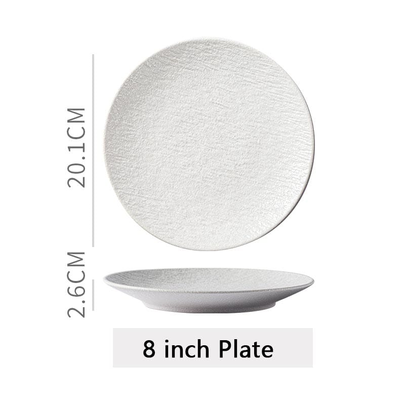 Matte Texture Black White Ceramic Tableware Set