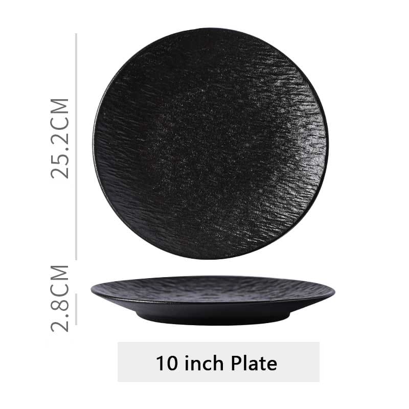 Matte Texture Black White Ceramic Tableware Set