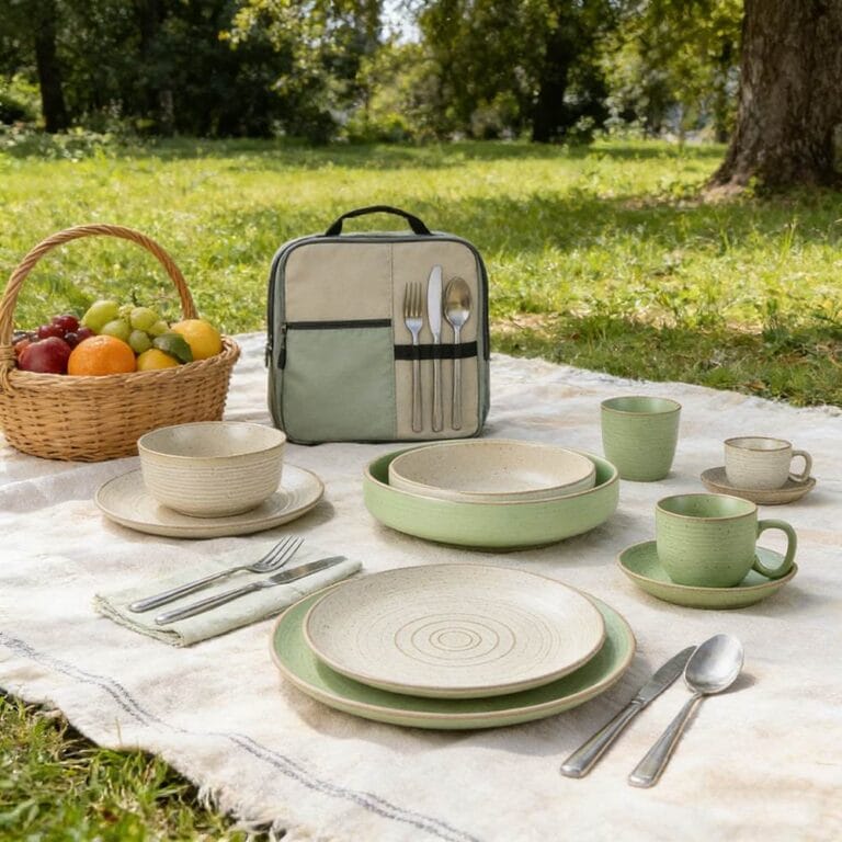 Japanese Light Matcha Green Dual-Texture Ceramic Tableware Set