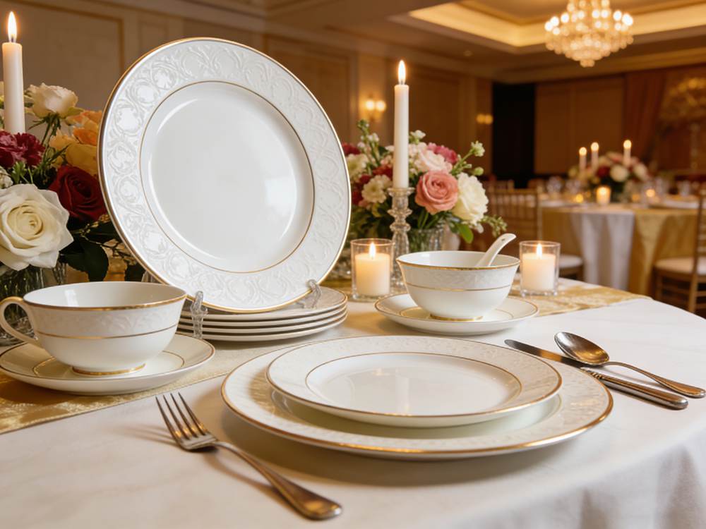 Custom Dinnerware for Hotel Wedding