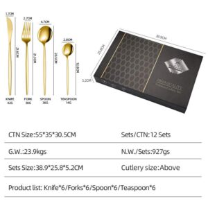 24 PCS Gold-Plated Stainless Steel Cutlery Gift Set