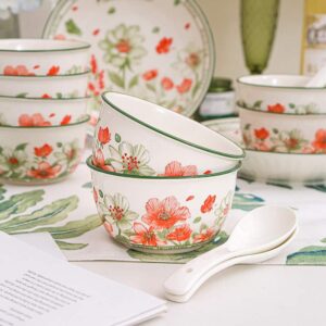 Vibrant Flower Manor Underglaze Porcelain Dinnerware Gift Set