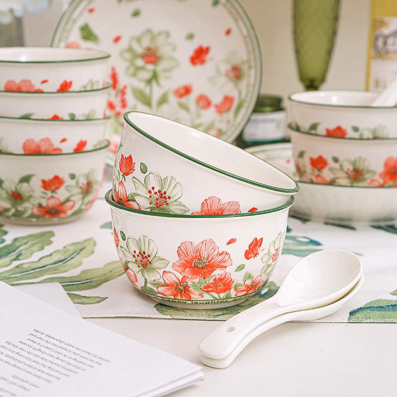 Vibrant Flower Manor Underglaze Porcelain Dinnerware Gift Set