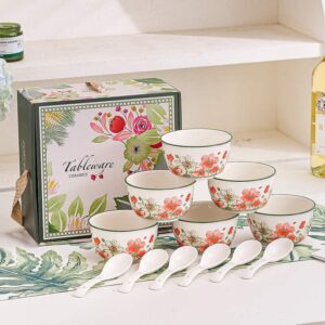 Vibrant Flower Manor Underglaze Porcelain Dinnerware Gift Set