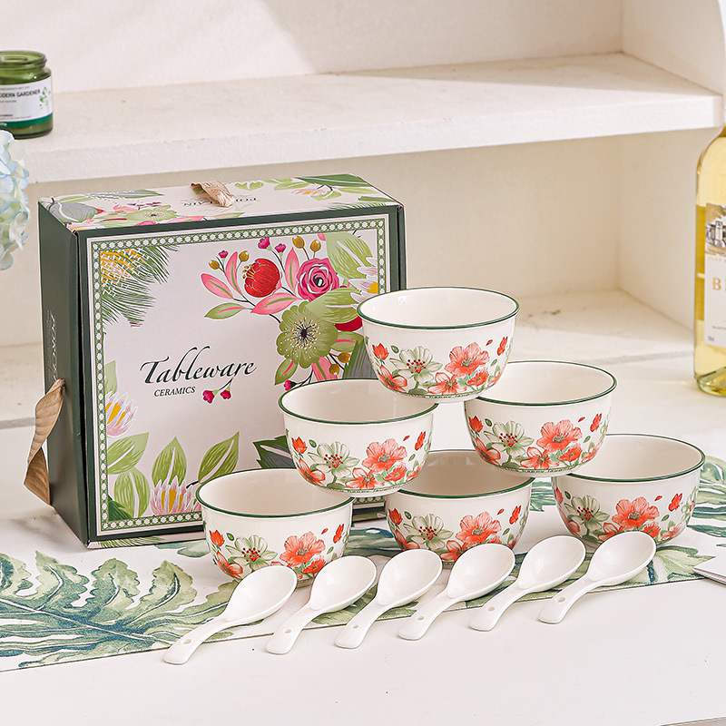Vibrant Flower Manor Underglaze Porcelain Dinnerware Gift Set
