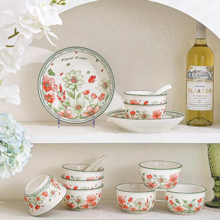 Vibrant Flower Manor Underglaze Porcelain Dinnerware Gift Set