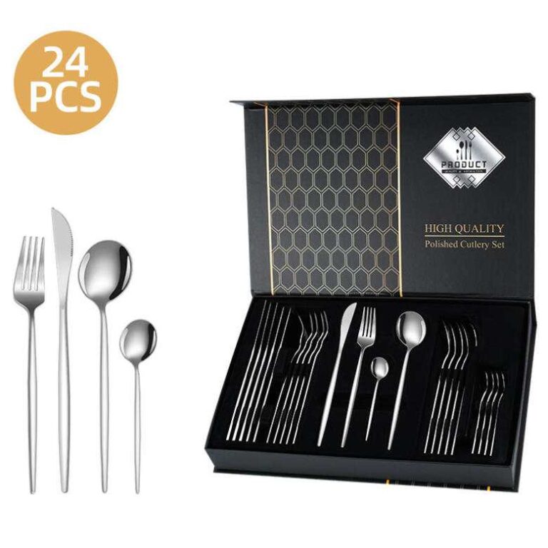 24 PCS Gold-Plated Stainless Steel Cutlery Gift Set