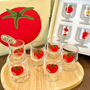 Cute Fruit Print High Borosilicate Glass Cup Gift Set
