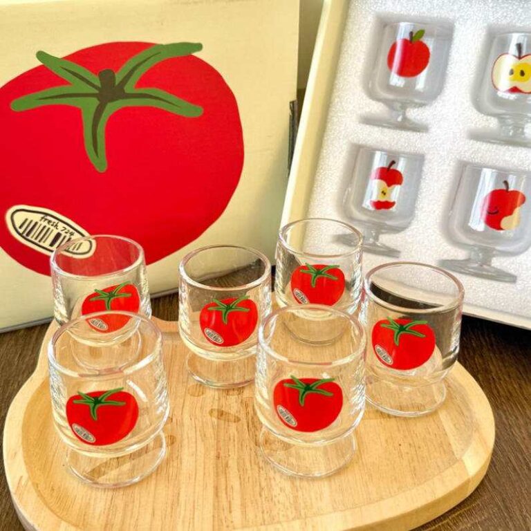 Cute Fruit Print High Borosilicate Glass Cup Gift Set