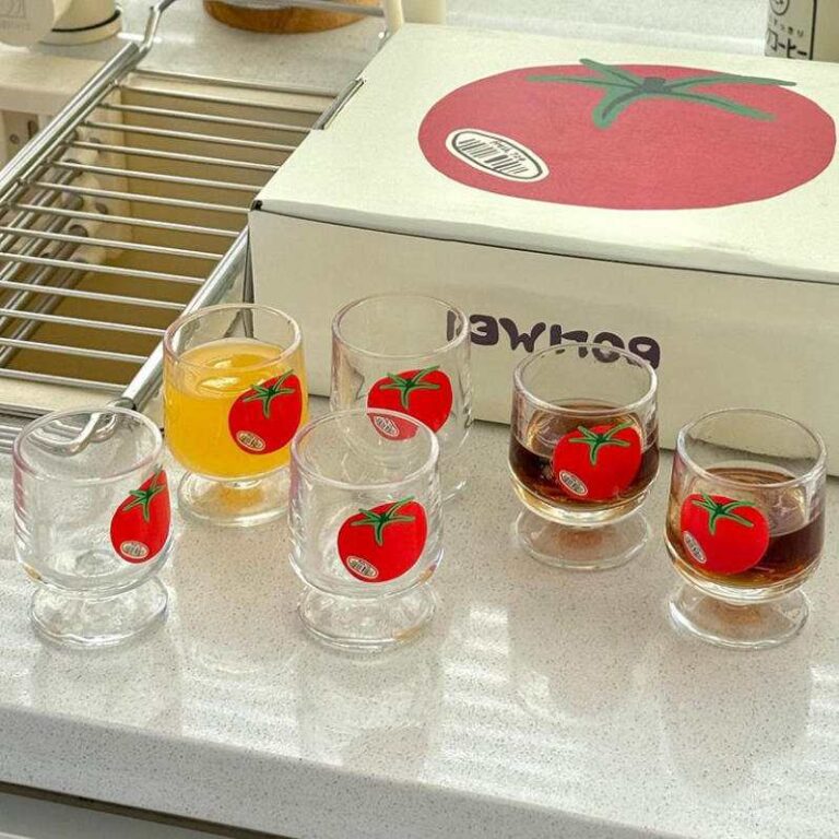 Cute Fruit Print High Borosilicate Glass Cup Gift Set