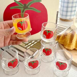 Cute Fruit Print High Borosilicate Glass Cup Gift Set