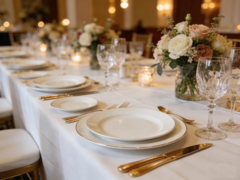 White Porcelain Dinnerware for Events